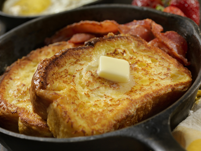 Brioche French Toast with Bacon and Eggs
